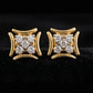 Ornate 14K Gold Marquise Lattice Diamond Earrings | Traditional Halo Studs, Gross Wt: 2.08, Net Wt: 2.032, Diamond. Wt 0.24