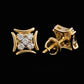 Ornate 14K Gold Marquise Lattice Diamond Earrings | Traditional Halo Studs, Gross Wt: 2.08, Net Wt: 2.032, Diamond. Wt 0.24
