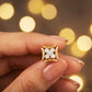 Ornate 14K Gold Marquise Lattice Diamond Earrings | Traditional Halo Studs, Gross Wt: 2.08, Net Wt: 2.032, Diamond. Wt 0.24