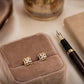 Ornate 14K Gold Marquise Lattice Diamond Earrings | Traditional Halo Studs, Gross Wt: 2.08, Net Wt: 2.032, Diamond. Wt 0.24
