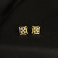 Ornate 14K Gold Marquise Lattice Diamond Earrings | Traditional Halo Studs, Gross Wt: 2.08, Net Wt: 2.032, Diamond. Wt 0.24