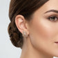 Luxury Two-Tone Square Diamond Mosaic Earrings | Greek Key Inspired Studs, Gross Wt: 6.1, Net Wt: 5.862, Diamond. Wt 1.19