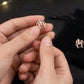 Contemporary 14K Gold Circular Cage Diamond Studs | Open-Frame Halo Earrings, Gross Wt: 1.5, Net Wt: 1.472, Diamond. Wt 0.14