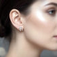 Contemporary 14K Gold Circular Cage Diamond Studs | Open-Frame Halo Earrings, Gross Wt: 1.5, Net Wt: 1.472, Diamond. Wt 0.14