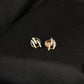 Contemporary 14K Gold Circular Cage Diamond Studs | Open-Frame Halo Earrings, Gross Wt: 1.5, Net Wt: 1.472, Diamond. Wt 0.14