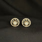 Luxury 14K Gold Double Interlocking Diamond Earrings | Contemporary Halo Studs, Gross Wt: 3.89, Net Wt: 3.7, Diamond. Wt 0.95