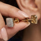 Vintage 14K Gold Marquise Lattice Diamond Earrings | Intricate Floral Studs, Gross Wt: 2.81, Net Wt: 2.666, Diamond. Wt 0.72