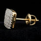 Vintage 14K Gold Marquise Lattice Diamond Earrings | Intricate Floral Studs, Gross Wt: 2.81, Net Wt: 2.666, Diamond. Wt 0.72