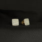 Vintage 14K Gold Marquise Lattice Diamond Earrings | Intricate Floral Studs, Gross Wt: 2.81, Net Wt: 2.666, Diamond. Wt 0.72