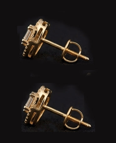 Elegant 14K Gold Swirl Ribbon Diamond Earrings | Fluid Wave Halo Studs, Gross Wt: 2.76, Net Wt: 2.634, Diamond. Wt 0.63