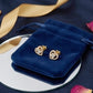 Elegant 14K Gold Swirl Ribbon Diamond Earrings | Fluid Wave Halo Studs, Gross Wt: 2.76, Net Wt: 2.634, Diamond. Wt 0.63