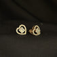 Elegant 14K Gold Swirl Ribbon Diamond Earrings | Fluid Wave Halo Studs, Gross Wt: 2.76, Net Wt: 2.634, Diamond. Wt 0.63