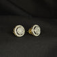 Radiant 14K Gold Diamond Sunburst Petal Earrings | Floral Halo Studs, Gross Wt: 4.71, Net Wt: 4.354, Diamond. Wt 1.78