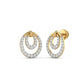 Bold 14K Gold Tiered Pyramid Diamond Earrings | Geometric Statement Studs, Gross Wt: 3.3, Net Wt: 3.196, Diamond. Wt 0.52