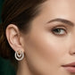 Bold 14K Gold Tiered Pyramid Diamond Earrings | Geometric Statement Studs, Gross Wt: 3.3, Net Wt: 3.196, Diamond. Wt 0.52