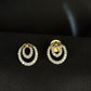 Bold 14K Gold Tiered Pyramid Diamond Earrings | Geometric Statement Studs, Gross Wt: 3.3, Net Wt: 3.196, Diamond. Wt 0.52