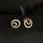 Bold 14K Gold Tiered Pyramid Diamond Earrings | Geometric Statement Studs, Gross Wt: 3.3, Net Wt: 3.196, Diamond. Wt 0.52