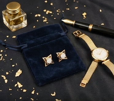 14KT Gold Celestial Star-Point Diamond Earrings | Modern Halo Cluster Studs, Gross Wt: 4.31, Net Wt: 4.228, Diamond. Wt 0.41