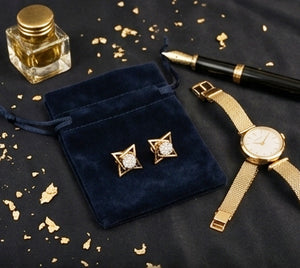 14K Gold Celestial Star-Point Diamond Earrings | Modern Halo Cluster Studs, Gross Wt: 4.31, Net Wt: 4.228, Diamond. Wt 0.41