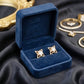 14K Gold Celestial Star-Point Diamond Earrings | Modern Halo Cluster Studs, Gross Wt: 4.31, Net Wt: 4.228, Diamond. Wt 0.41
