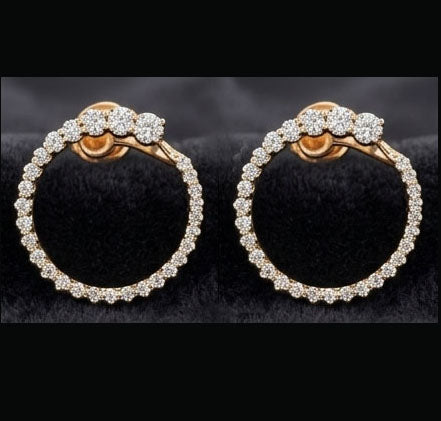 Unique 14KT Gold Geometric Twist Diamond Earrings | Contemporary Designer Studs, Gross Wt: 4.55, Net Wt: 4.294, Diamond. Wt 0.98, Stone.Wt 0.3