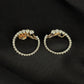 Unique 14K Gold Geometric Twist Diamond Earrings | Contemporary Designer Studs, Gross Wt: 4.55, Net Wt: 4.294, Diamond. Wt 0.98, Stone.Wt 0.3