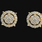IGI Certified 14KT Gold Round Halo Diamond Earrings | Classic Studs, Gross Wt: 1.84, Net Wt: 1.78, Diamond. Wt 0.3