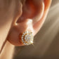 IGI Certified 14KT Gold Round Halo Diamond Earrings | Classic Studs, Gross Wt: 1.84, Net Wt: 1.78, Diamond. Wt 0.3