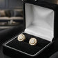 IGI Certified 14KT Gold Round Halo Diamond Earrings | Classic Studs, Gross Wt: 1.84, Net Wt: 1.78, Diamond. Wt 0.3