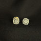 IGI Certified 14KT Gold Round Halo Diamond Earrings | Classic Studs, Gross Wt: 1.84, Net Wt: 1.78, Diamond. Wt 0.3