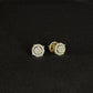 IGI Certified 14KT Gold Round Halo Diamond Earrings | Classic Studs, Gross Wt: 1.84, Net Wt: 1.78, Diamond. Wt 0.3