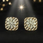 14KT Rose Gold Square Lattice Diamond Earrings | IGI Certified, Gross Wt: 5.23, Net Wt: 5.008, Diamond. Wt 1.11