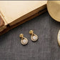 14K Gold Wishbone Diamond Cluster Earrings | Elegant Tulip Style Halo Studs, Gross Wt: 2.11, Net Wt: 2.03, Diamond. Wt 0.4