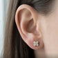Dainty 14KT Gold Clover Diamond Stud Earrings | IGI Certified, Gross Wt: 1.52, Net Wt: 1.45, Diamond. Wt 0.35