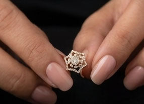 14KT Gold Hexagon Star Diamond Earrings | IGI Certified Jewelry, Gross Wt: 3.8, Net Wt: 3.636, Diamond. Wt 0.82