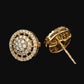 14KT Gold Sunburst Radial Diamond Earrings | IGI Certified, Gross Wt: 4.59, Net Wt: 4.366, Diamond. Wt 1.12