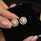 14KT Gold Sunburst Radial Diamond Earrings | IGI Certified, Gross Wt: 4.59, Net Wt: 4.366, Diamond. Wt 1.12