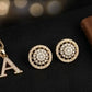 14KT Gold Sunburst Radial Diamond Earrings | IGI Certified, Gross Wt: 4.59, Net Wt: 4.366, Diamond. Wt 1.12