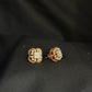 14KT Gold Scalloped Floral Diamond Earrings | IGI Certified, Gross Wt: 4.51, Net Wt: 4.318, Diamond. Wt 0.96