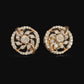 14KT Gold Swirl Floral Diamond Stud Earrings | IGI Certified, Gross Wt: 4.68, Net Wt: 4.534, Diamond. Wt 0.73