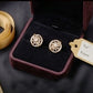 14KT Gold Swirl Floral Diamond Stud Earrings | IGI Certified, Gross Wt: 4.68, Net Wt: 4.534, Diamond. Wt 0.73