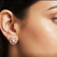 14KT Gold Swirl Floral Diamond Stud Earrings | IGI Certified, Gross Wt: 4.68, Net Wt: 4.534, Diamond. Wt 0.73