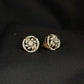 14KT Gold Swirl Floral Diamond Stud Earrings | IGI Certified, Gross Wt: 4.68, Net Wt: 4.534, Diamond. Wt 0.73