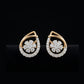 14kt Gold Teardrop Diamond Cluster Earrings | Certified IGI Diamond Studs, Gross Wt: 2.11, Net Wt: 2.032, Diamond. Wt 0.39