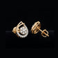 14kt Gold Teardrop Diamond Cluster Earrings | Certified IGI Diamond Studs, Gross Wt: 2.11, Net Wt: 2.032, Diamond. Wt 0.39