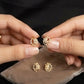 Artistic 14kt Gold Petal Diamond Earrings | IGI Certified Fine Jewelry, Gross Wt: 2.1, Net Wt: 2.042, Diamond. Wt 0.29