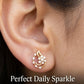 Artistic 14kt Gold Petal Diamond Earrings | IGI Certified Fine Jewelry, Gross Wt: 2.1, Net Wt: 2.042, Diamond. Wt 0.29
