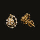 Artistic 14kt Gold Petal Diamond Earrings | IGI Certified Fine Jewelry, Gross Wt: 2.1, Net Wt: 2.042, Diamond. Wt 0.29