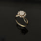 14K Gold Diamond Cluster Ring with IGI Certified 0.39 ct Diamonds, 2.172g Net Gold