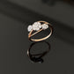 14K Gold Diamond Three-Cluster Ring with IGI Certified 0.39 ct Diamonds, 2.512g Net Gold